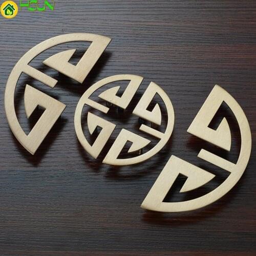 Style/solid Gold Circular Handle brass Chinese Cabinet Drawer Pull Knob Door Pull Artistical Retro Furniture Hardware