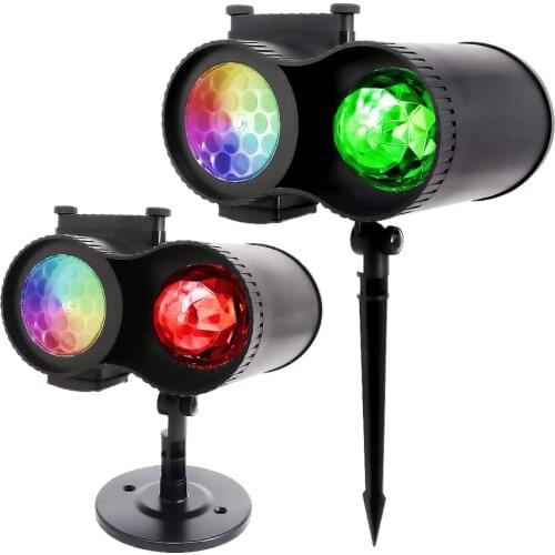 LED Christmas Projector Lights 2-in-1 Waterproof LED Stage Light For Christmas New year Landscape Garden Lamp
