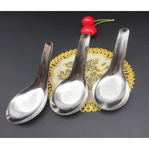 Stainless Steel Deepened Thickened Flat Bottom Rice Soup Spoon Kitchen Utensils Tableware for Kitchen Restaurant