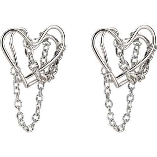 POTCET Womens Dark Love Stud Earrings Geometric Fashion Retro Hip Hop Personality Travel Memorial Jewelry