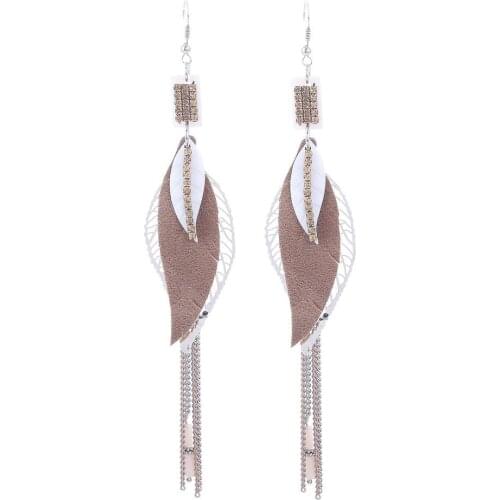 2019 Leaves Rhinestones Earrings For Women Fashion Crystal Big Earrings Bohemia Jewelry