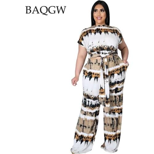 Women Bandages Short Sleeve Crop Top+ Comfortable Wide Leg Pants Two Piece Set Casual High Waist Summer Matching Sets Plus Size