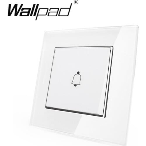 1 Gang Doorbell Reset Switch Wallpad 110-250V White Glass Panel EU European Style Reset Doorbell Jingle Bell Switch with Claws