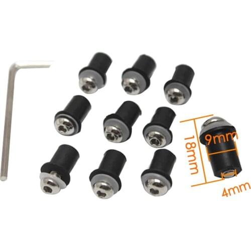 10pcs 5mm/0.20" Motorcycle Windscreen Windshield Bolt Screw Kit Fixed Decorative Screws Motorbike Windscreens Fastener Accessory