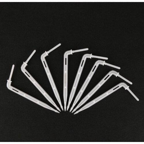 20/50 PCS White Drip Emitter Curved Arrow Dripper Plants Bend Sprinklers Micro Irrigation System connectors for 4/7mm Hose