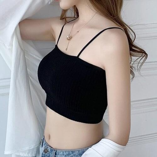 2021 Fashion Sexy Sling Tube Top For Women Solid Breathable Lingerie Seamless Word Sling Underwear Casual Tank Crop Tops