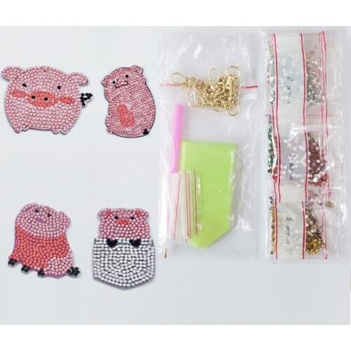 5D diamond painting cute animal DIY keychain diamond bag pendant jewelry mosaic home decoration pattern handmade new year