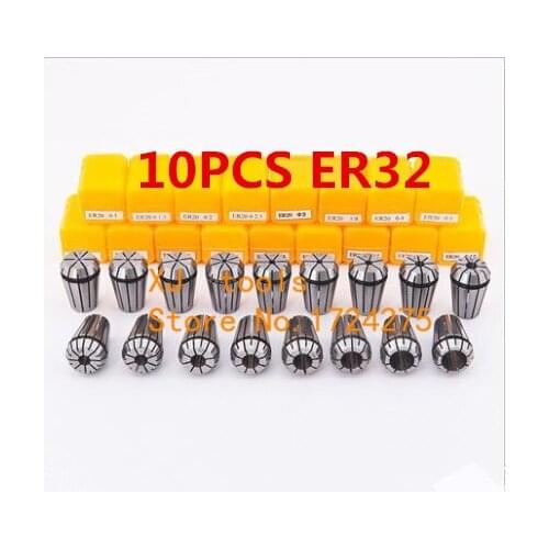 Free Shipping 10PCS for Choose ER ER32 Collet Chuck for Spindle Motor Engraving/Grinding/Milling/Boring/Drilling/Tapping