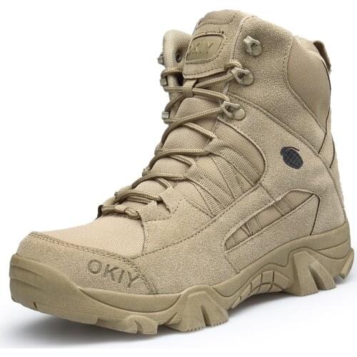 Tactical Boots Mens Canvas Mesh Desert High Top Military Combat Boots Outdoor Mountaineering Shoes Mens