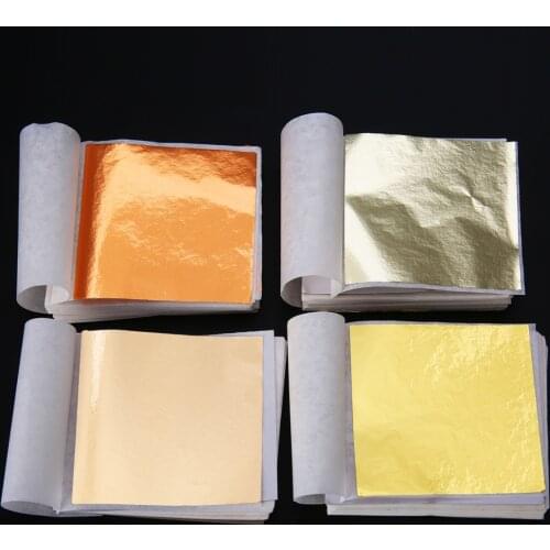 100 Sheets Silver Gold Foil Paper Home DIY Gold Foil Leaf Sheets Gilding Handicrafts Paper for Wedding Birthday Party Decoration
