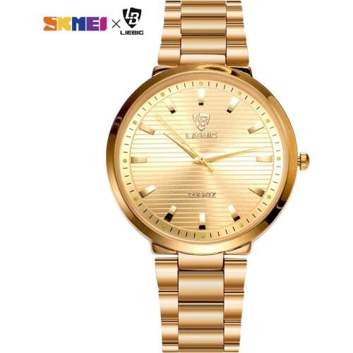 2020 Luxury Golden Quartz Watch Top Brand Steel Bracelet Wrist Watches For Men Women Female Male relogio masculino Clock L1012