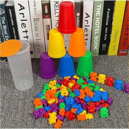 Kids Early Learning Educational toy baby bear Color Sorting Chromatics Toys Hands Brain Training Math Toy Game For Children