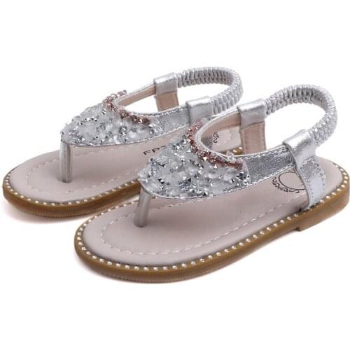 Children Summer Kids Girls Shoes Lovely Flower Shoes Girl Sandals Baby Flat Heels shoes for Kids size 21-35