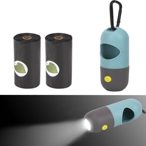 Degradable Dog Poop Bag Dispenser LED light Waste Bags for Dog Poop Bag Holder Box Cat Dog Waste Garbage Bag Cleaning Supplies