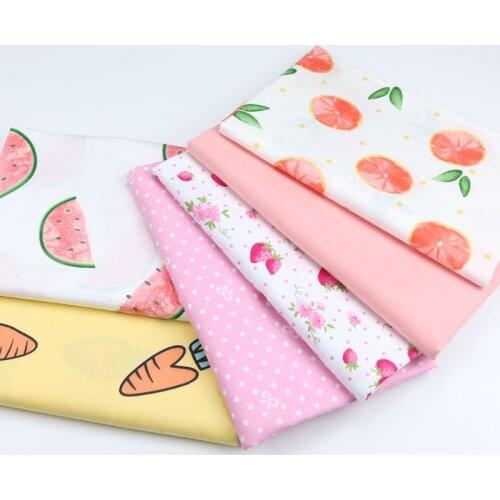 Fruit 50cm*160cm Pink Strawberry Cotton Fabric For Patchwork Baby Dresses Girls Bed Sheets Quilt Blanket Sewing Material D30