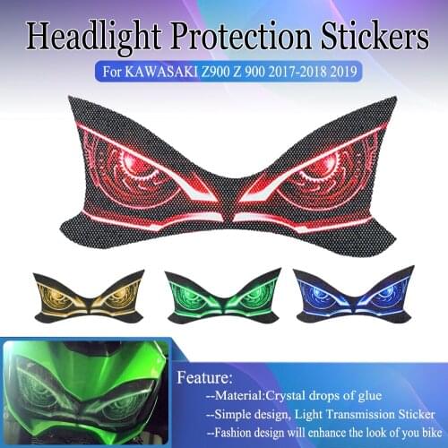 Headlight Protection Stickers For KAWASAKI Z900 Z 900 2017-2018 2019 Motorcycle 3D Front Fairing Head light Transmission Sticker