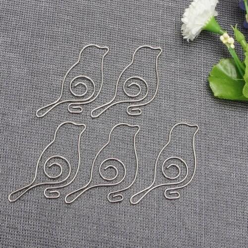 5Pcs Stationery Bird Pin Book Folder Message School Creative Student Supply Kawaii Fresh Metal Paper Clip