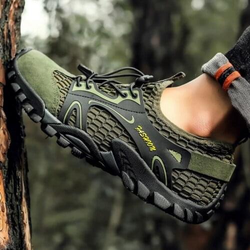 Big Size 38-50 Summer Hiking Shoes Men Aqua Shoes Outdoor Waterproof Trekking Upstream Shoes Male Wading Water Sports Sneakers