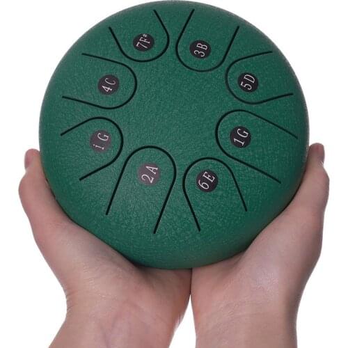 Mini 6in Tongue Drum W / Drumsticks Carrying Case Notes Stickers Kids