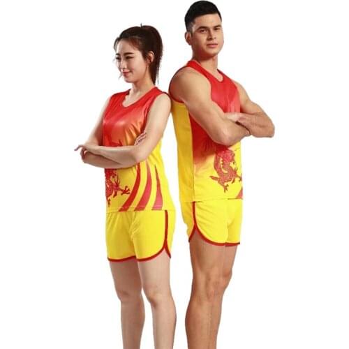 Men Women Running Sets Marathon Jogging suit Vest+Shorts Gym Training kits Track and field Clothing Quick Dry Sportswear