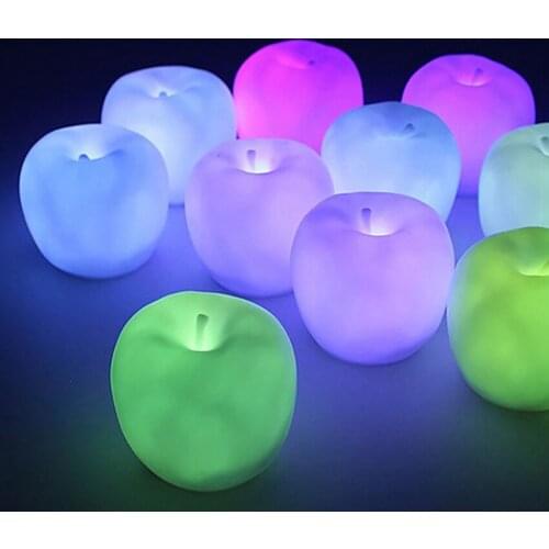 Apple Shape Night Light Colorful Battery LED Lamp Xmas Baby Bedroom New Year Party Decoration Christmas Toys Children Gifts
