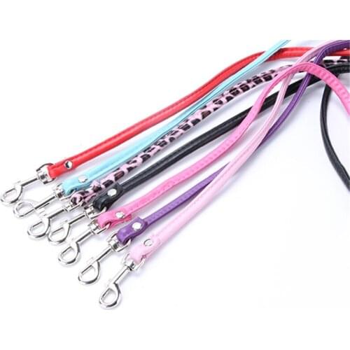 Pet Cat Puppy Dogs Leash Long Smooth PU Leather Leashes Solid Color Dog Walker Dog Girl Boy Leashes Pink Blue Red Black New