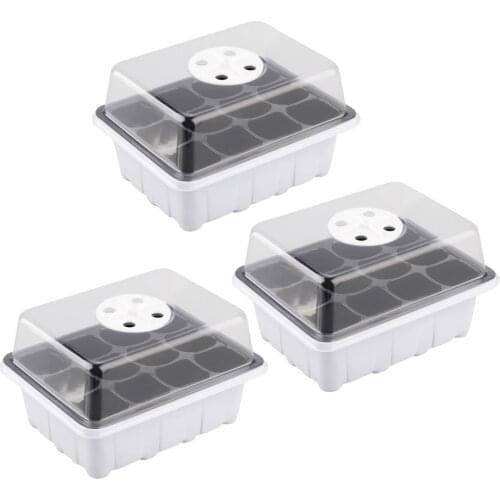 Seedling Starter Mini Greenhouse Humidity Vented Domes 12-hole Hand Tool Kit 6 Cells Garden Decoration Plant Growth Tray