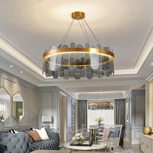 Postmodern light luxury crystal chandelier living room lamp Nordic lamp designer simple dining room bedroom lamp