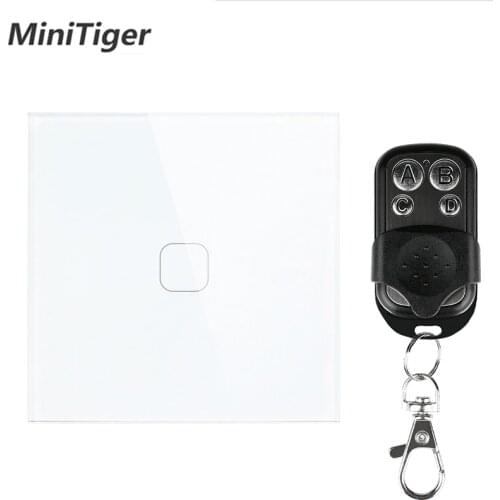 Minitiger EU/UK Standard Touch Switch 1 Gang 1 Way ,Smart Home Wall Switch, Touch Light Switch,Wireless Remote Control