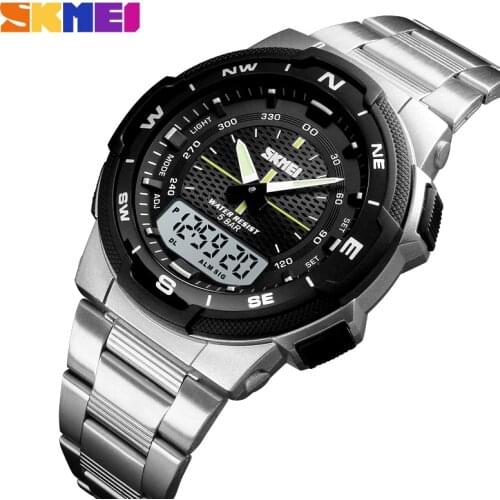 SKMEI Men Watch Fashion Quartz Sports Watches Stainless Steel Mens Watches Top Brand Luxury Business Waterproof Wrist Watch Men
