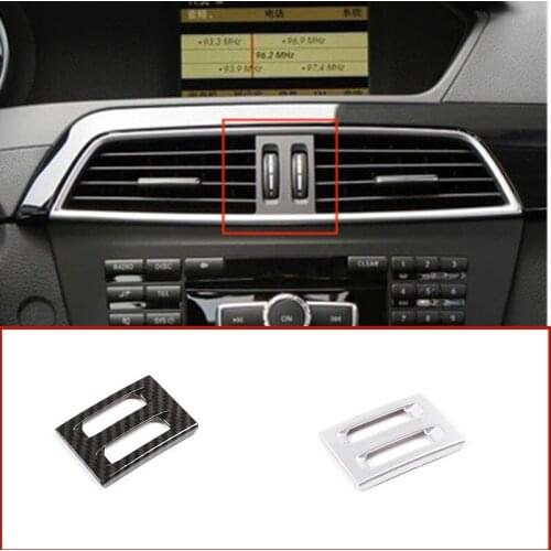 Car Styling Center console Air Vent Adjustment Frame Trim Stickers For Mercedes Benz C Class W204 2011-2013 Interior Accessories