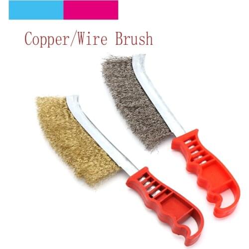 1pcs 25cm Copper/Stainless Steel Wire Hand Brush Heavy Duty Multi Purpose Rust Paint Metal Remover Craft Tools