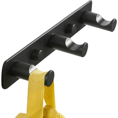 Leyden Black Coat Hook Rack with 3 Round Hooks,Wall Mounted Towel Hanger Stainless Steel Perfect Home Storage