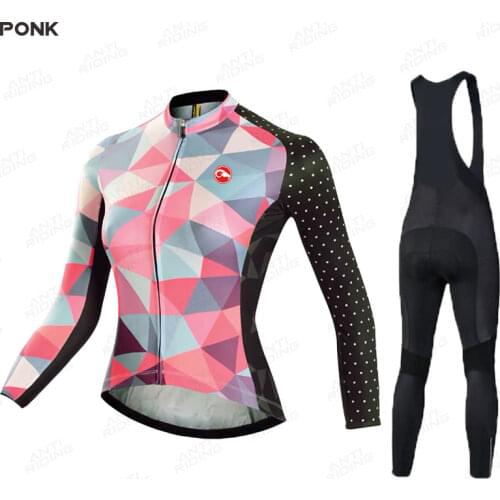 Women Winter Thermal Fleece Cycling Long Jersey Sets Breathable Ropa Ciclismo Long Sleeve MTB Bike Clothes Outdoor Sports Jacket