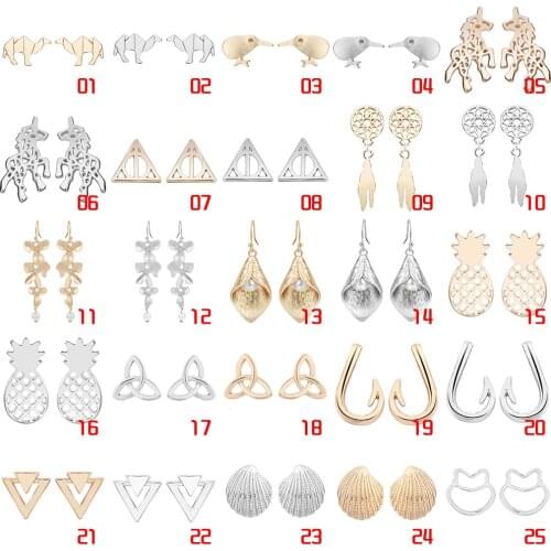 Chereda Cute Animal Stud Earring for Women Gold and Silver Geometric Deer Bird Earrings Party Birthday Jewelry my order