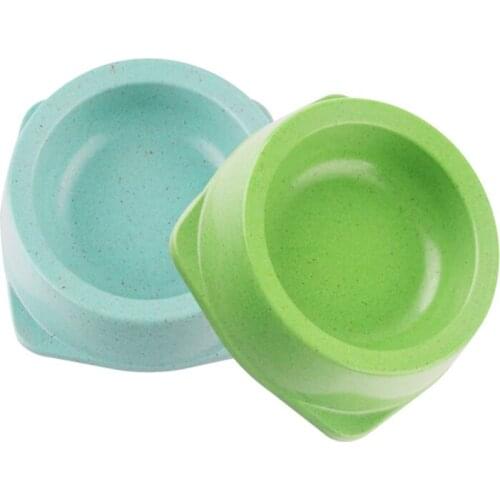 1 pcs 12.5cmx4cm size Bamboo Fiber Pets Dogs Bowls Feeders Feeding Food Water Bowl For Small Medium Large Dog Pet Cat Green Safe