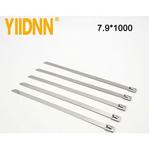 5/16" Stainless Steel Self-Locking Ball Lock Cable Ties (39.37 Inch)100pc(7.9mm*1000mm)