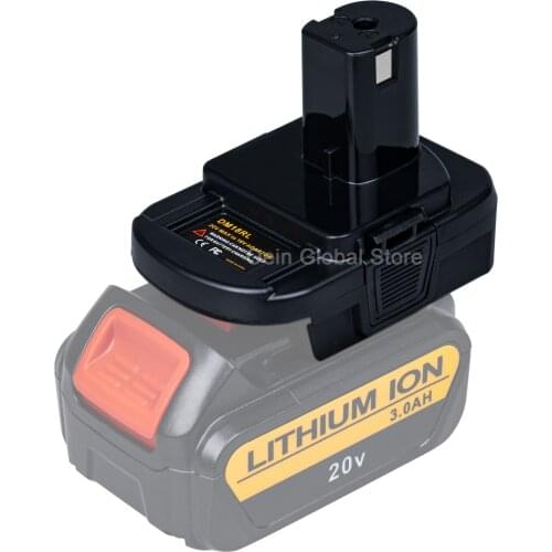 USB Battery Adapter DM18RL for Dewalt to Ryobi Battery for Dewalt 20V for Milwaukee 18V Convert to for Ryobi 18V Lithium Battery