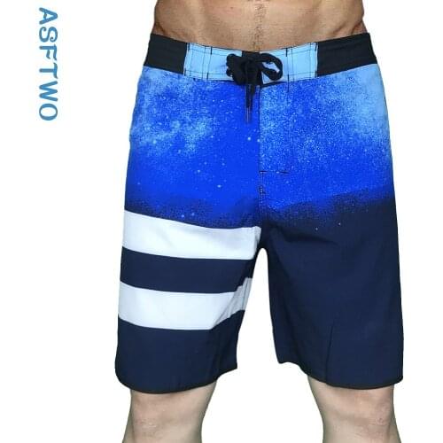 Asftwo stretch fast dry surf beach pants bodybuilding competition horizontal loose sports shorts