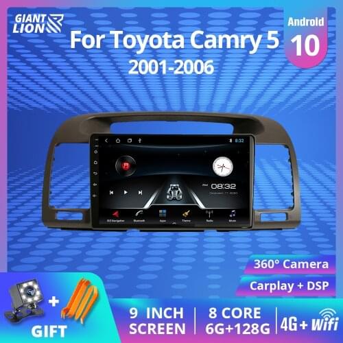 2Din Android 9.0 Car Radio For Toyota Camry 5 XV 30 2001 - 2006 Car Multimedia Video Player Navigation GPS No 2din Dvd Player