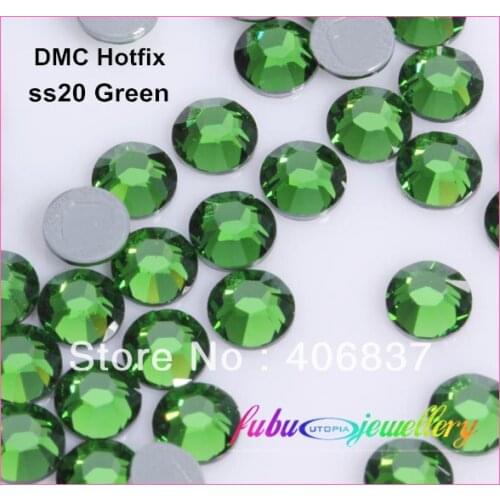 Free Shipping! 1440pcs/Lot, ss20 (4.8-5.0mm) High Quality DMC Green On Rhinestones / Hot fix Rhinestones