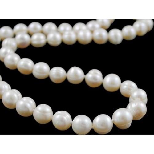 Noble women gift 17INCH GOLD CLASP HUGE Elegant 9-10mm Natural Freshwater Pearl Necklace Customized AAA