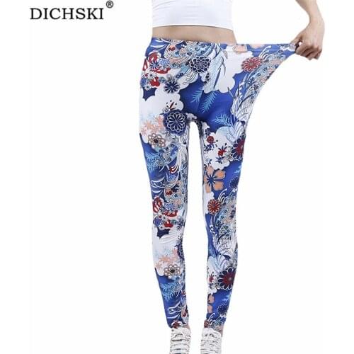 DICHSKI Women Gym Yoga Colored Flowers Pants Sports Clothes Stretchy High Waist Athletic Exercise Fitness Activewear 2021 Bottom