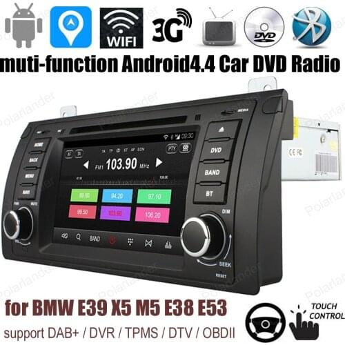 Quad Core Android4.4 Car DVD For B/MW/E39/X5/M5/E38/E53 Support BT 3G WiFi Mirror Link DAB + OBDII TPMS GPS 7 inch radio