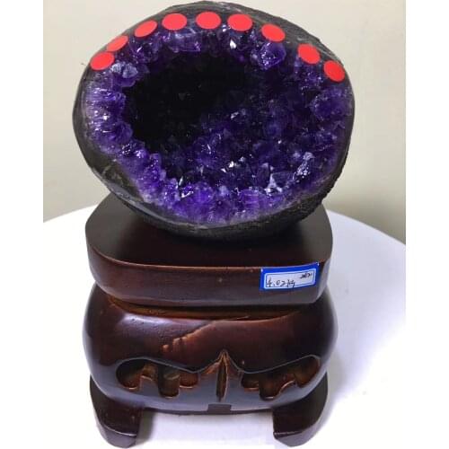 Uruguay titanium amethyst money bag, wealth town house, radiation proof, collectible.The market is rare, can not be found