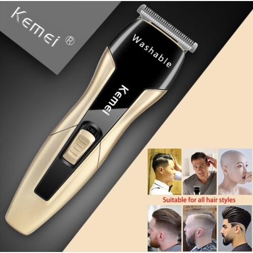 Kemei Electric Washable Hair Clipper Professional Hair Trimmer 0mm Baldheaded Carving Fade Cutter Hair Cutting Machine Barber