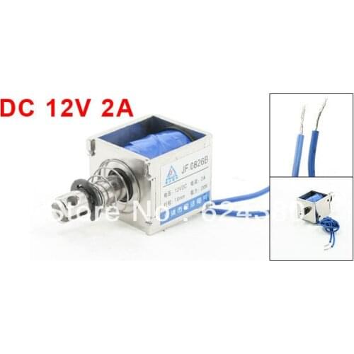 DC 12V 24V 6V 2A 10mm Stroke 20N 2Kg 4.4LB Force Push Type Open Frame Solenoid Electromagnet