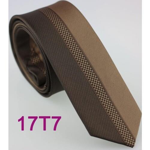 YIBEI Coachella Ties Slim Brown Neck Ties Half Black With Small Geometric Vertical Striped Gravata 6cm Jacquard Men Brand Ties