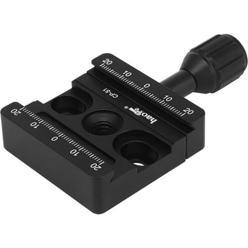 Haoge CP-51 50mm Screw Knob Clamp Adapter Mount for Quick Release QR Plate Camera Tripod Ballhead Monopod Ball Head Fit Arca