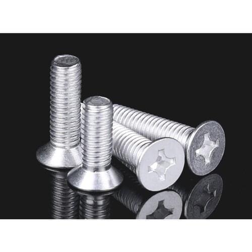100PCS/lot M1.7-M6 aluminum alloy bolt flat head cross screw KM countersunk head machine screw